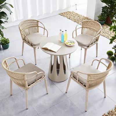 China TW-C18 Modern Outdoor Patio Furniture Aluminum Handmade Braided Rope Chair for sale