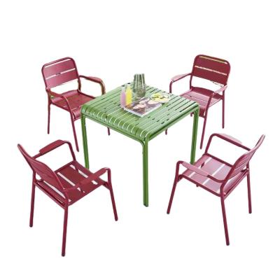 China Nordic modern TW-T21 outdoor aluminum table and chair all Table balcony table and aluminum chair set for sale