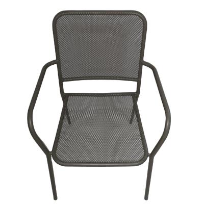 China TW8630 Stacking Fabrics Outdoor Stackable Dining Armchair Metal Mesh Steel Chair for sale