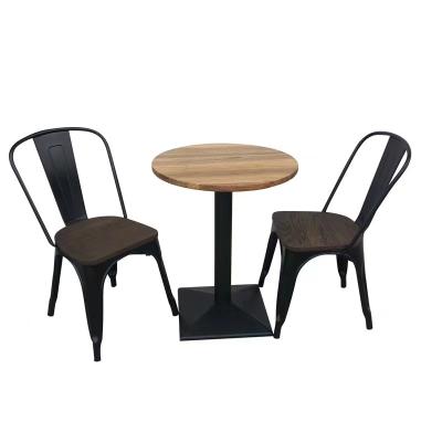 China Modern TW8001-W Dining Chair And Table Set Steel Industrial Dining Side Chair With Wood Seat for sale