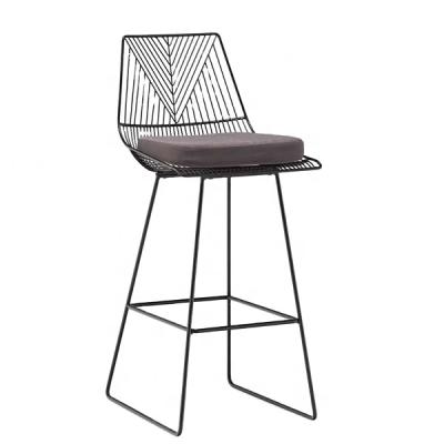 China K/D Design TW8601-L Indoor Steel Wire Dining Chair Modern Metal Steel Frame Dining Barstool for sale