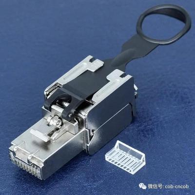 China New patent network CNCOB mini s/ftp cat8 male connector for ethernet patch cord ftp cat 8 8p8c rj45 module zinc alloy shielded socket for sale