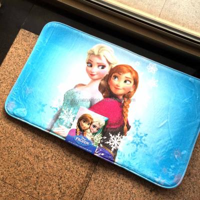 China Anti-Slip Dye Sublimation Printed Kids Door Mat Disney FAMA Audited for sale