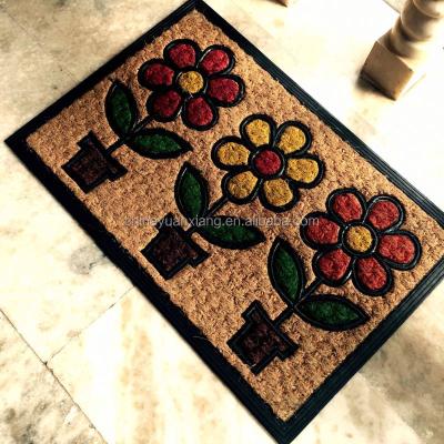 China Adhesive-Protective Coir Fiber Printed Outdoor Coconut Floor Mat for sale