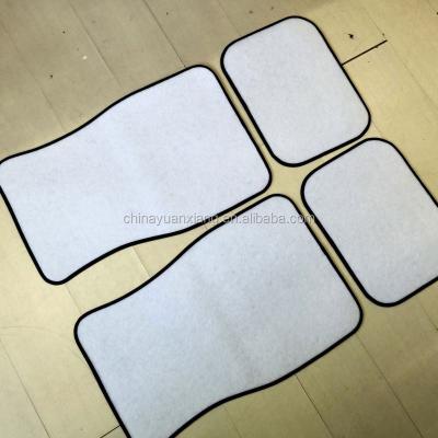 China Customized Printable White Blank Floor Mats Polyester Car Set For Sublimation Use for sale