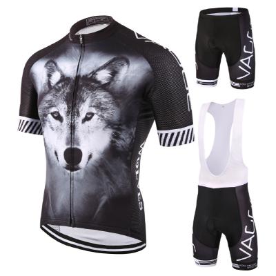 China 3D Antibacterial Wolf Cool Design Cycling Jersey,OEM Cycling Clothing China,Custom Bicycle Shorts Complete Bike Set for sale