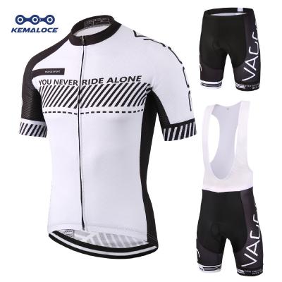 China Antibacterial White Cycling Jersey, Drop Shipping Discount Cycling Clothing, Short Sleeve Bike Wear Bicycle Mens Clothing 1 Set for sale