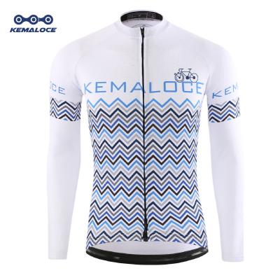 China Antibacterial Blue Bike Clothes Mens Long Sleeve, Merino Wool Cycling Clothing, Pro Team Cycling Long Jersey Winter Jersey Cycling Suit for sale