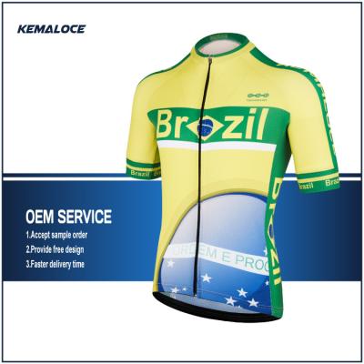 China Brazil Antibacterial Cycling Wear , Unique Cycling Jersey , Bike Professional Clothing for sale