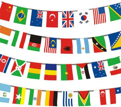 China DIY Promotion Factory Country Flag Wallpapering Custom Flag Decorations Double Printed Pennant String Flag for sale