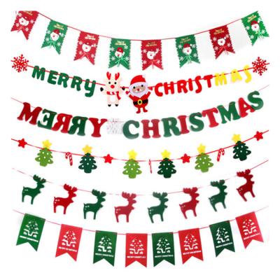 China Single And Double Side Printed China Factory Merry Christmas Pennant Decoration Chimney String Flag Small Vintage Banner Custom Flags for sale