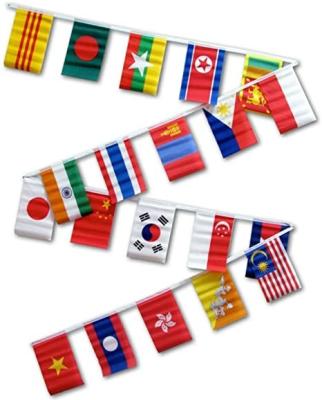 China Single and double side printed China factory string flag indoor and outdoor string flag custom printing hanging party flags for sale