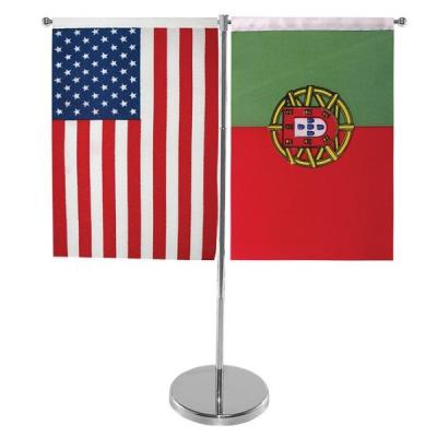 China New Business Gifts Printing Polyester Desk Table Flag Stainless Steel Custom Office Decoration Table Flag Desk Flag for sale