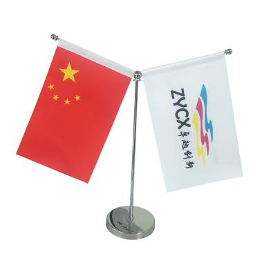 China Wholesale Education Polyester Desk Stand Table Flag Customized Flag With Pole for sale