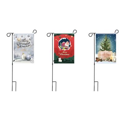 China Wholesale Custom High Quality Ourdoor Garden Flag Set Winter Christmas Tree Flag Sublimation Garden Flag for sale