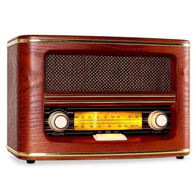 China Classic Nostalgic Wooden Braid BT Player AM FM Radio Antenna With Speakers for sale