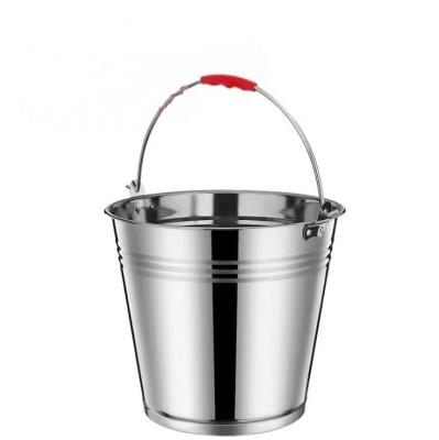 China High Quality Stainless Steel Metal Bucket 20l Metal Barrel Water Pail Milk Pail For Family Hotel Industrial School for sale