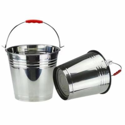 China Nigerial Metal 201/410 Stainless Steel Bucket With Handle Southeastern Bucket Water Bucket Barrel for sale