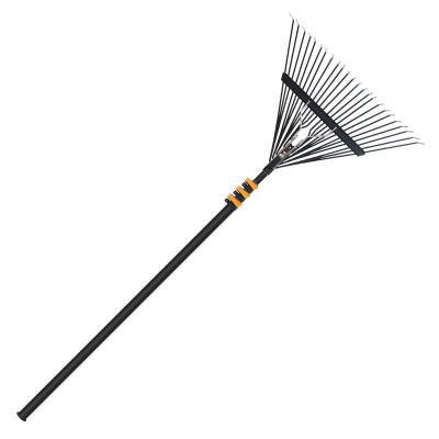 China Outdoor Aluminum Telescopic Garden Tools Pole Cleaning Garden Tools Lawn Rake Deciduous Metal Leaf Rake Garden Rake Garden Tools for sale