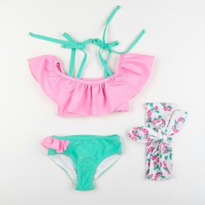 China Little girls hot summer micro Anti-UV micro swimwear string bikini kids solid color cute beach wear for sale