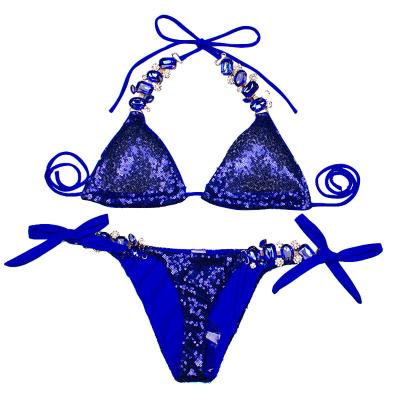 China Anti-UV Floral Digital Printing Ruffles Bikini Tie Knot Brazilian Swimwear Sexy Strapless Tanga Bikini for sale