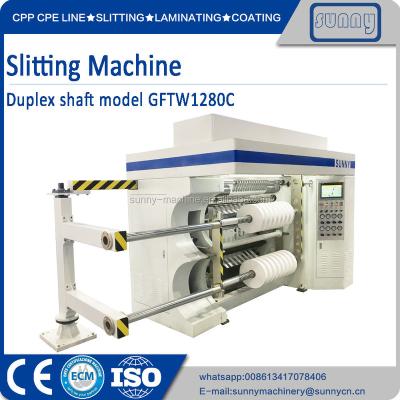 China 1300mm DUPLEX plastic film slitting and rewinding machine GFTW1280C for sale