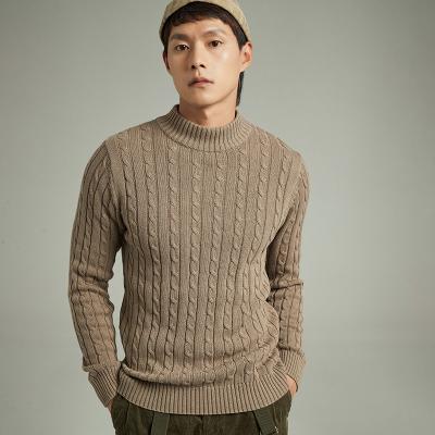 China Fashion Anti-pilling Cable Knit Pullover Mock Neck Mens Sweater Latest Design for sale