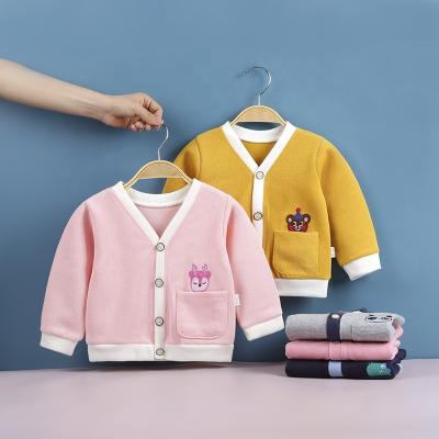 China Spring Autumn Anti-pilling Warm Design V Neck Knit Baby Cardigan for sale