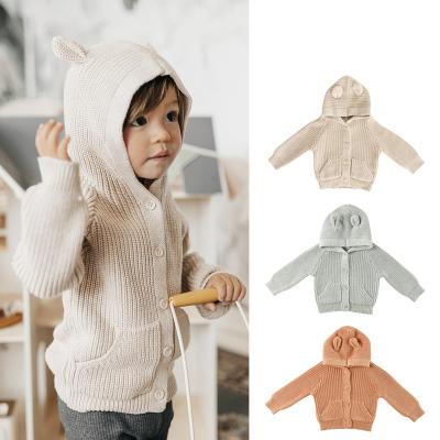 China Cute Designs Winter Anti Shrink Heavy Autumn Cardigan Hooded Baby Boy's Sweaters for sale