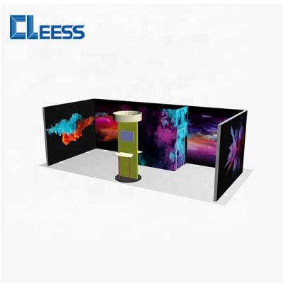 China Exhibition Custom Design Aluminum Edge Bed Double Sided Exhibit Display Fair Booth 20x20 for sale