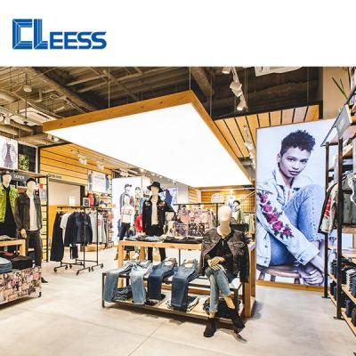 China Retail Store Wholesale Indoor Edge Lit Tension Fabric Hanging Frameless Slim LED Advertising Light Box for sale