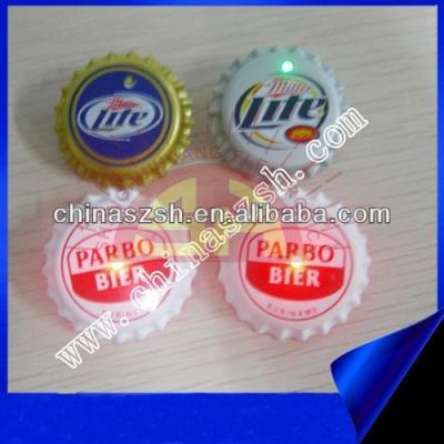 China Kid safe colorful beer flashing hats badge with print logo LED Light Badge for sale