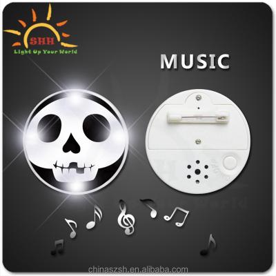 China 2018 3D Music Led Lapel Pin Sounds Turn Signal Badge LED Light Badge for sale