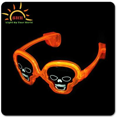 China Perfect LED Glass Skull Head Halloween Flashing Flashing Glasses for Halloween Eve for sale