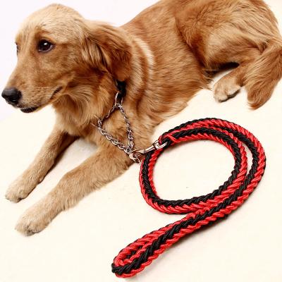 China Personalized Custom Nylon Rope Chain Medium And Weaving Leash And Large Dog Running Chain Collar for sale