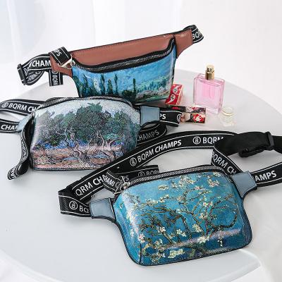 China Van Gogh Oil Painting Water Proof Women Waist Bag Belt Cross Famous Lady Girls Fanny Packs - Custom Body Chest Bags for sale