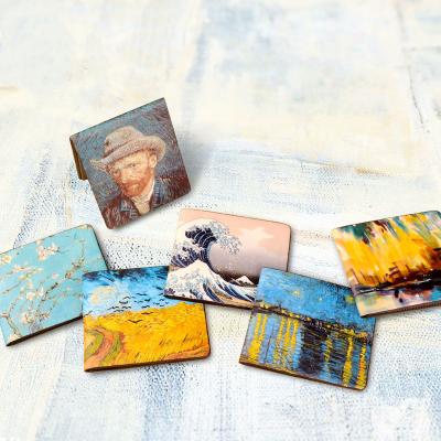 China Fully Protective / Eco-friendly Mini Vintage Oil Painting Coin Purse Women Girls Fashion PU Printed Wallet Portable Money Purse Pouch Bag for sale