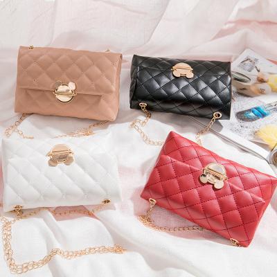 China Portable Fashionable Women Cluth Bags PU Chain Cross Small Flap Shoulder Feminine Bags Girls - Body Purse Bag for sale