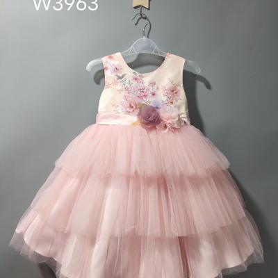 China Luxury Anti-wrinkle Flower Pageant Shorts Long Sheath Party Little Girls Embroidered Flower Princess Dresses Wedding Kids 6 To 10 Years Old for sale