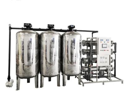 China 6TPH 7.9kW-380-415V 3xSS304 Tanks Brackish Water Reverse Osmosis Water Plant for sale