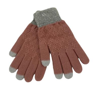 China Custom Daily Life Winter Knit Warm Acrylic Gloves Touch Screen Gloves For Men for sale