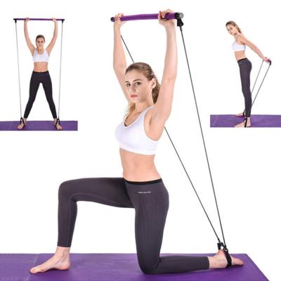 China Durable Exercise Resistance Band Yoga Pilates Bar, Muscle Toning Bar Home Gym Resistance Bands Pilates Bar Kit^ for sale