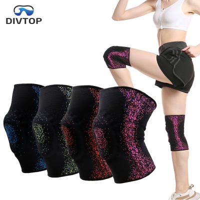 China Double Spring Bar Nylon 3D Support Knitted High Elasticity Women Knee Brace, Professional Compression Knee Brace, for sale