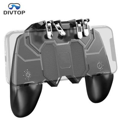 China Portable 6 Fingers Operation Hotsell Charger Fan Game Handle, 6 Fingers Operation 4 Triggers Mobile Game Controller for sale