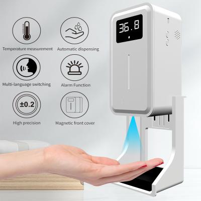 China Foam Soap Measure Temperature 12 Languages ​​Touchless USB Hand Sanitizer Liquid Soap Dispenser Upgraded Rechargeable Automatic Dispenser for sale