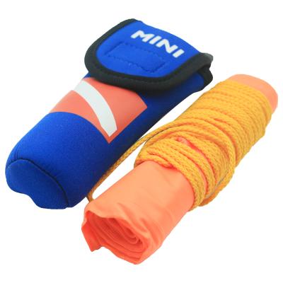 China Safety Diving Safety Float PVC Inflatable Signal Marker Buoy Orange Tube With Storage Bag for sale