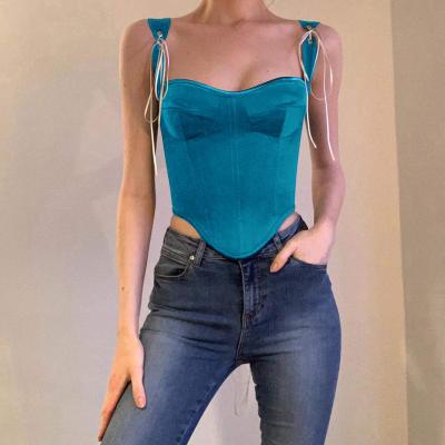 China QUICK DRY Square Ladies' Casual Blouse Corset Tops Backless Collar Outwear Woman Tops Fashionable for sale