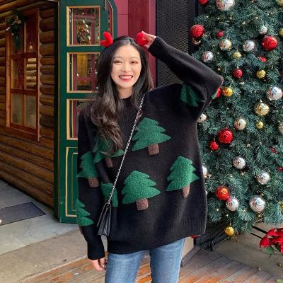 China Autumn Winter Women's Knitted Sweaters Warm Women's Basic Pullover Christmas Sweaters Anti-pilling Women's Sweater for sale