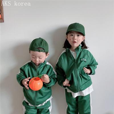 China Wholesale Breathable Kids Clothing Sets With Pattern Kids Sweater Sports Suits Kids Sports Suit Squid Game for sale