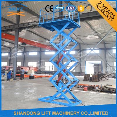 China 1.5T 3.8M Material Lift Platform Warehouse Hydraulic Cargo Scissor Lift CE TUV for sale